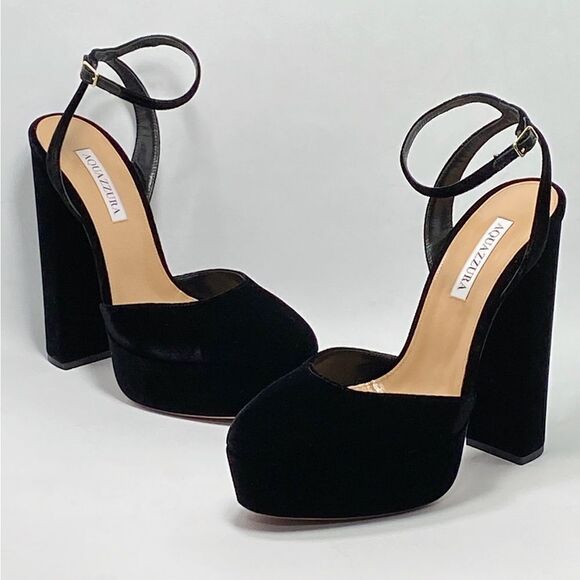 Aquazzura So High Velvet Platform Pumps size 39.5 - Picture 2 of 12